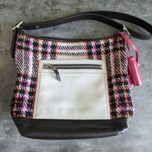 Coach Legacy Colorblock Boucle Wool Plaid Duffle #21146